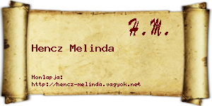 Hencz Melinda névjegykártya